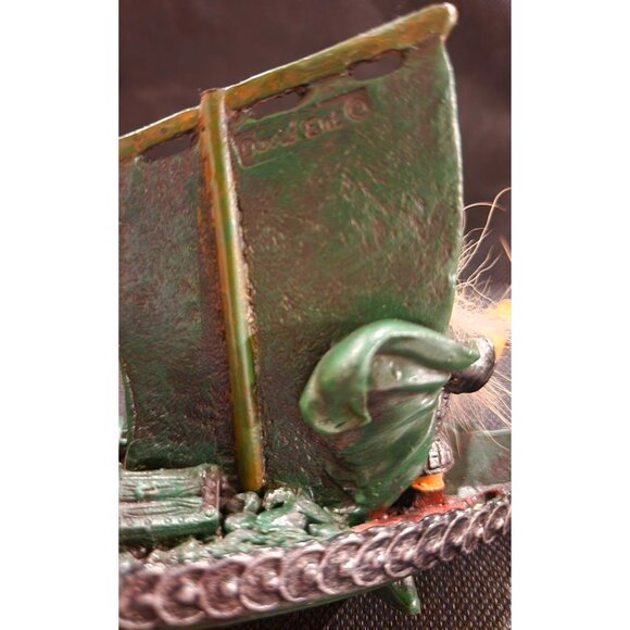 Viking-Themed Collectible Figurine With Dragon Longboat & Furry Viking Warrior - Picture 12 of 14